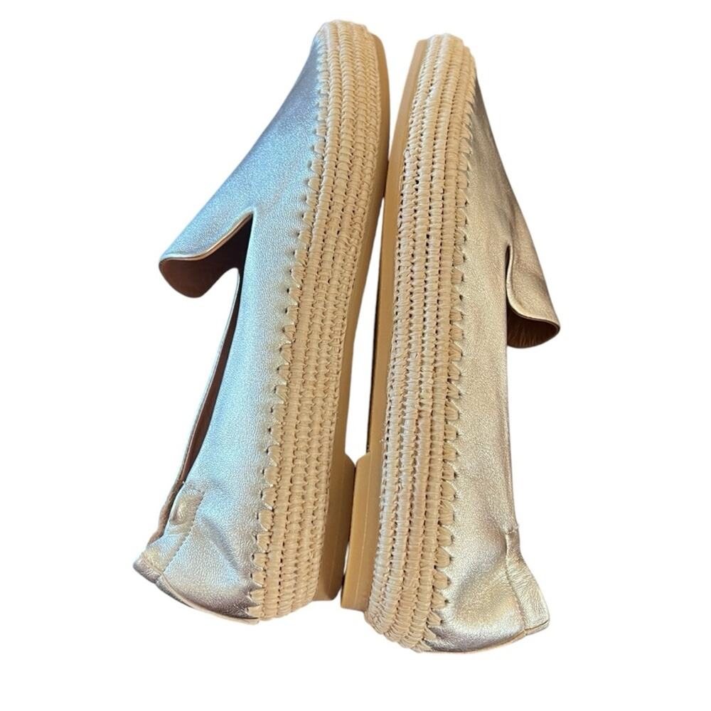 Clergerie Irmis Gold Leather Espadrille Flats Slip On NEW Size 8.5 - Picture 9 of 10
